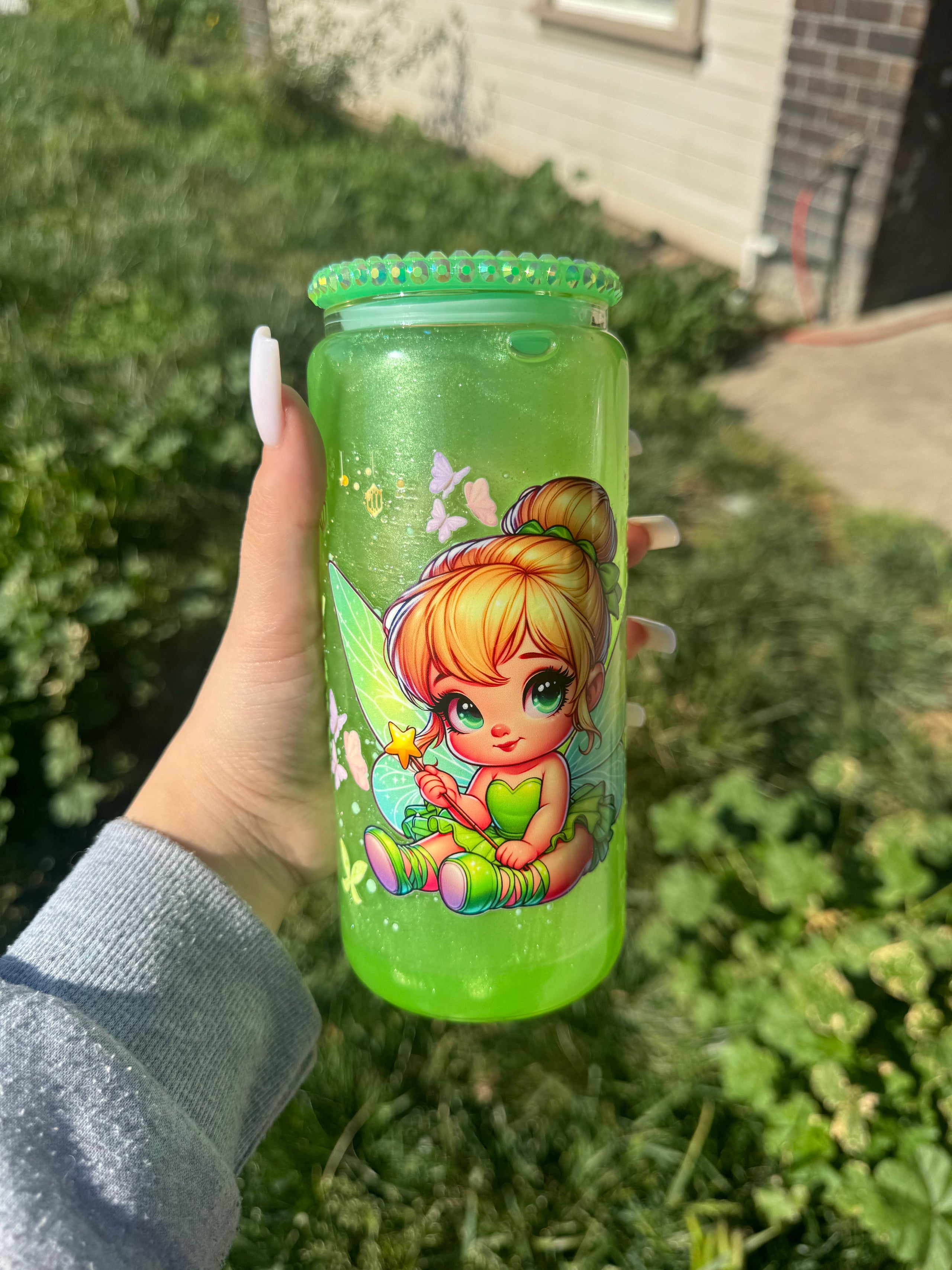 Tinkerbell Starbucks Snowglobe Tumbler With Bling buy Lid